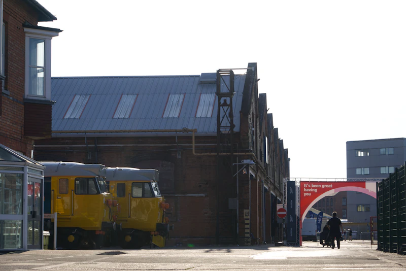Agricultural distribution facility with vehicles and buildings